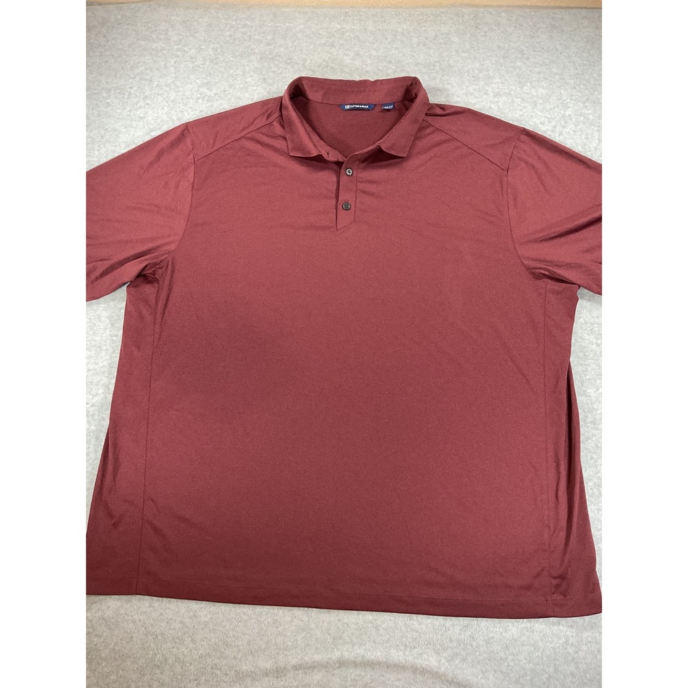 Cutter & Buck Mens 3XB Polo Shirt Burgundy Heather Performance Golf SS 2529